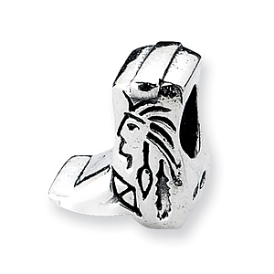 Sterling Silver Reflections Western Boot Bead