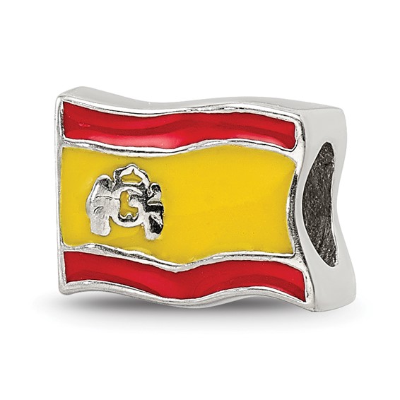 Sterling Silver Reflections Spain Flag Bead