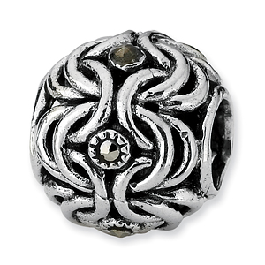 Sterling Silver Reflections Marcasite Bali Bead