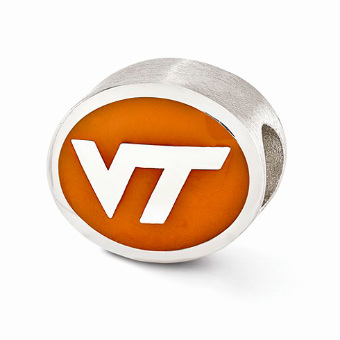 Sterling Silver Enameled Virginia Tech Bead