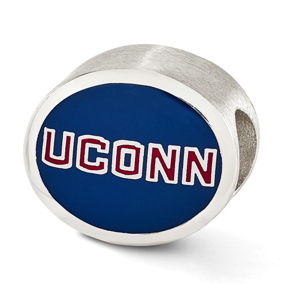 Sterling Silver Enameled University of Connecticut Bead