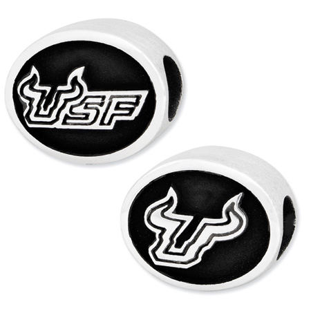 Sterling Silver University of South Florida Bulls Bead