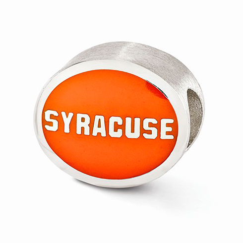 Sterling Silver Enameled Syracuse University Bead