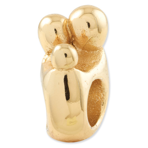 Sterling Silver Gold-plated Reflections Family of 3 Bead