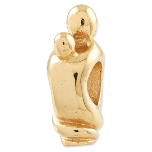 Sterling Silver Gold-plated Reflections Family of 2 Bead