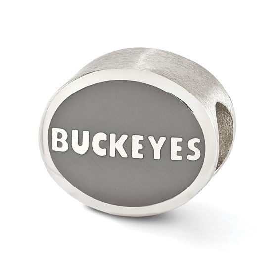 Sterling Silver Enameled Ohio State University Buckeyes Bead