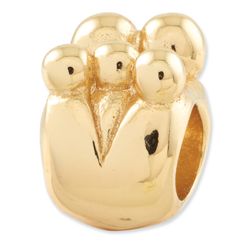 Sterling Silver Gold-plated Reflections Family of 5 Bead