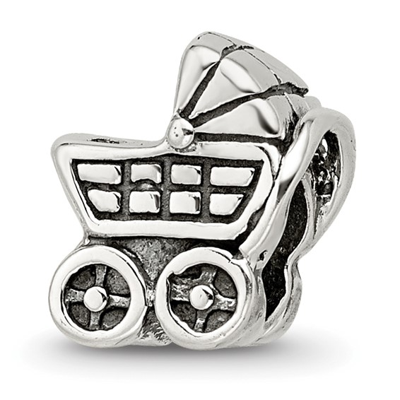 Sterling Silver Reflections Baby Carriage Bead
