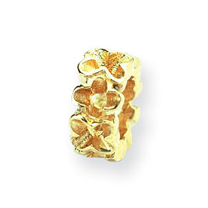 14k Yellow Gold Reflections Slender Flower Design Bead