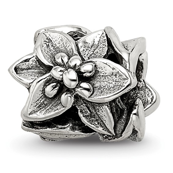 Sterling Silver Reflections Plumeria Floral Bead