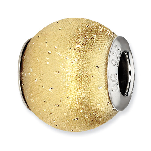 Sterling Silver Reflections Gold-plated Laser Cut Bead