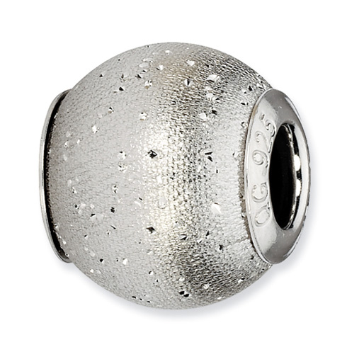Sterling Silver Reflections Metallic Grey Laser Cut Bead