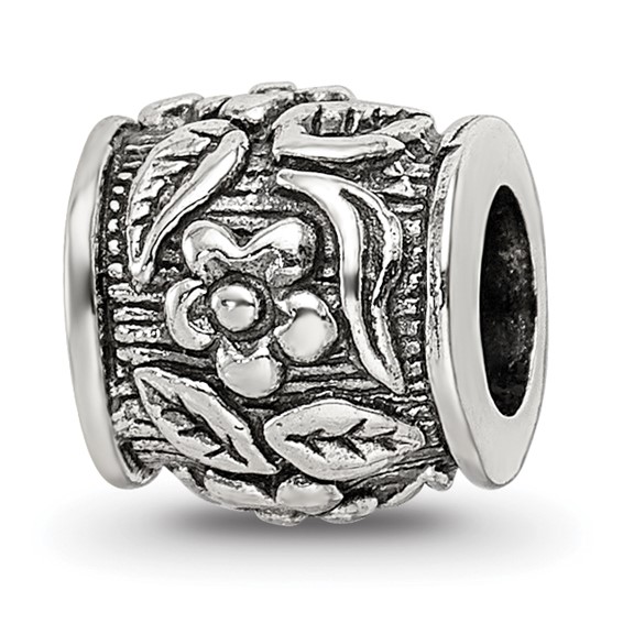 Sterling Silver Reflections Flowers and Leaves Bead