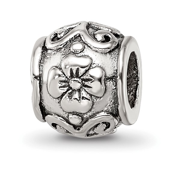 Sterling Silver Reflections Flowery Bead
