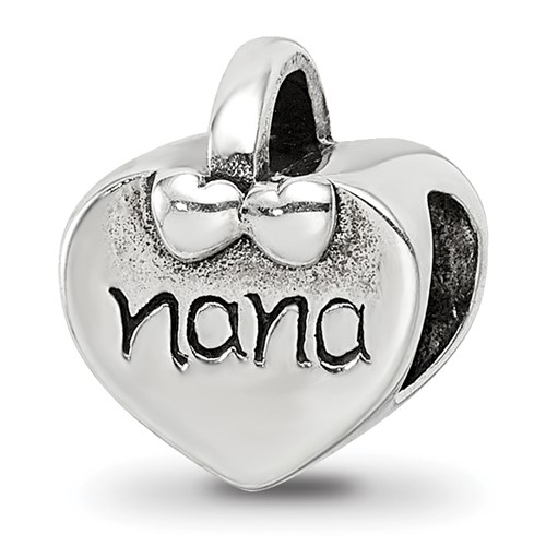 Sterling Silver Reflections Nana Heart Bead