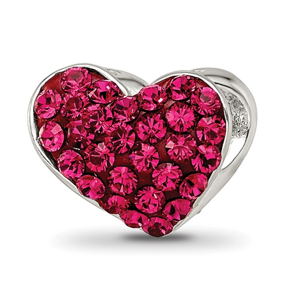 Sterling Silver Reflections Red Swarovski Elements Heart Bead
