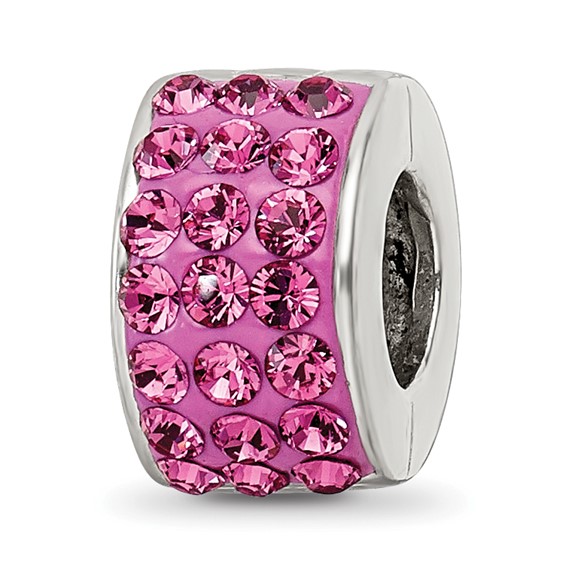 Sterling Silver Reflections Hot Pink with Pink Swarovski Elements Bead