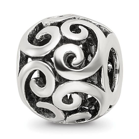 Sterling Silver Reflections Bali Curly Vine Design Bead