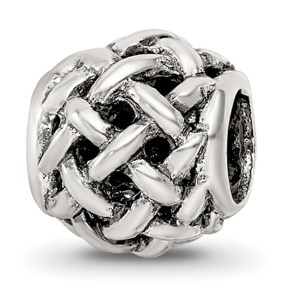 Sterling Silver Reflections Weave Pattern Bali Bead