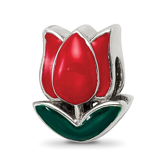 Sterling Silver Reflections Enameled Tulip Bead