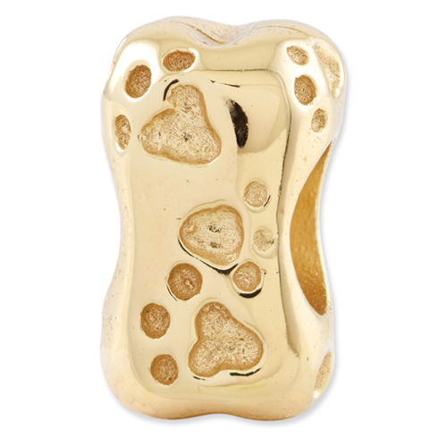 Sterling Silver Gold-plated Reflections Dog Bone Bead