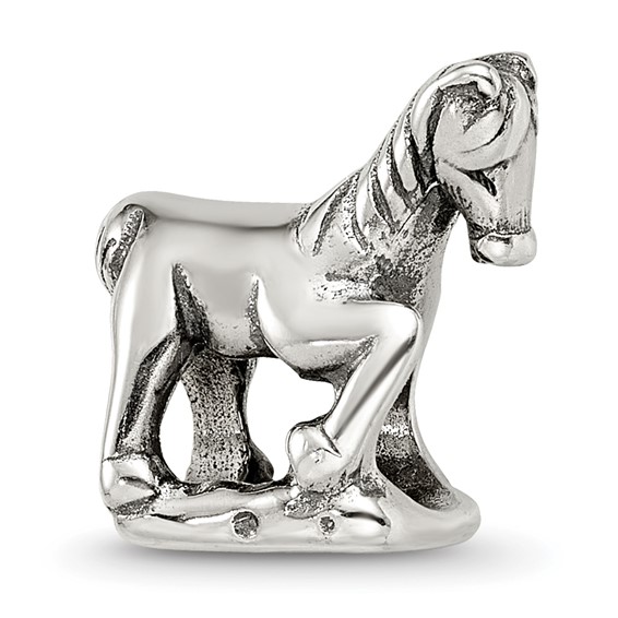 Sterling Silver Reflections Sideways Horse Bead