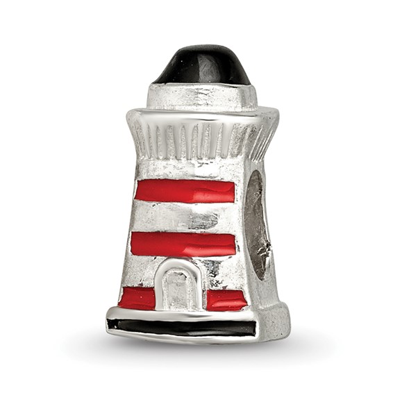 Sterling Silver Reflections Enameled Lighthouse Bead