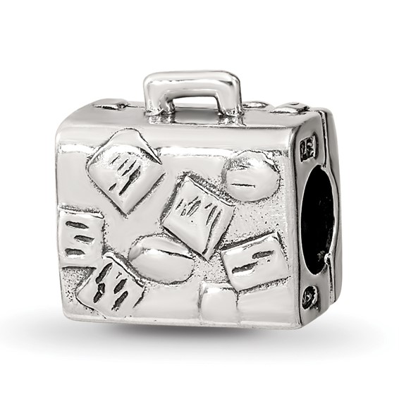Sterling Silver Reflections Antiqued Suitcase Bead