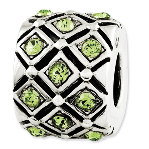 Sterling Silver Reflections August Swarovski Checkerboard Bead