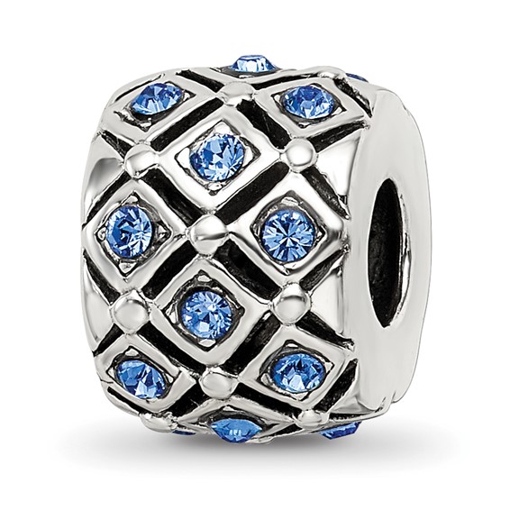 Sterling Silver Reflections September Swarovski Checkerboard Bead