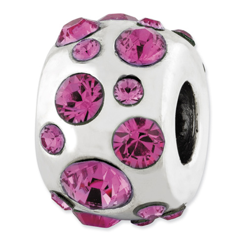 Sterling Silver Reflections October Pink Swarovski Bead