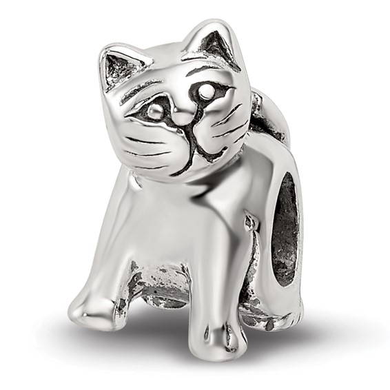 Sterling Silver Reflections Cat Bead