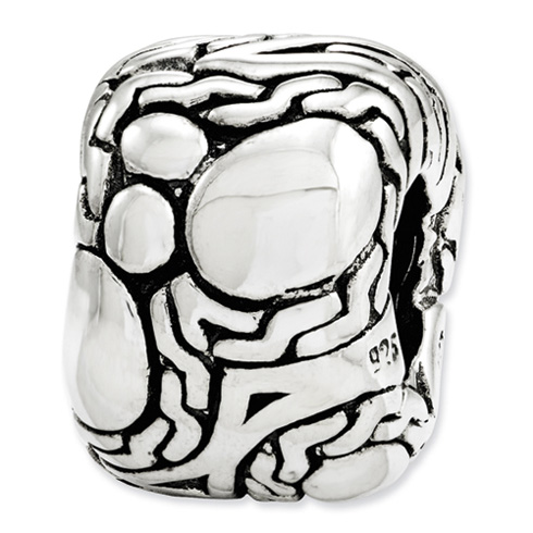 Sterling Silver Reflections Bali Bead with Abstract Design