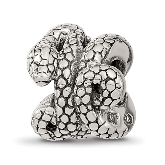 Sterling Silver Reflections Coiled Snake Bead