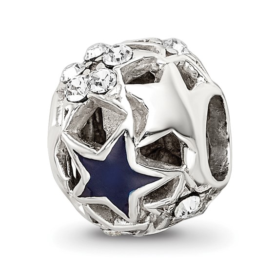 Sterling Silver Reflections Enameled Stars Bead