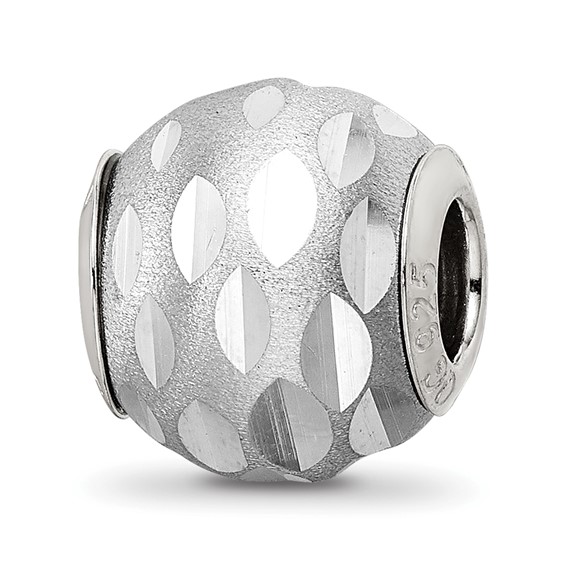 Sterling Silver Reflections Velvet Diamond Cut Bead