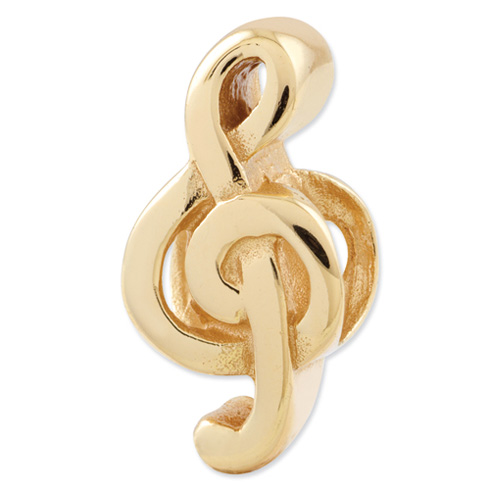 Sterling Silver Gold-plated Reflections Treble Clef Bead