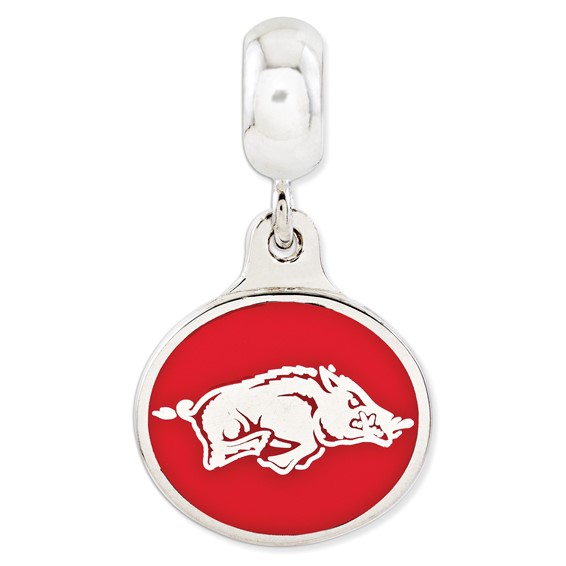 Sterling Silver University of Arkansas Reversible Dangle Bead