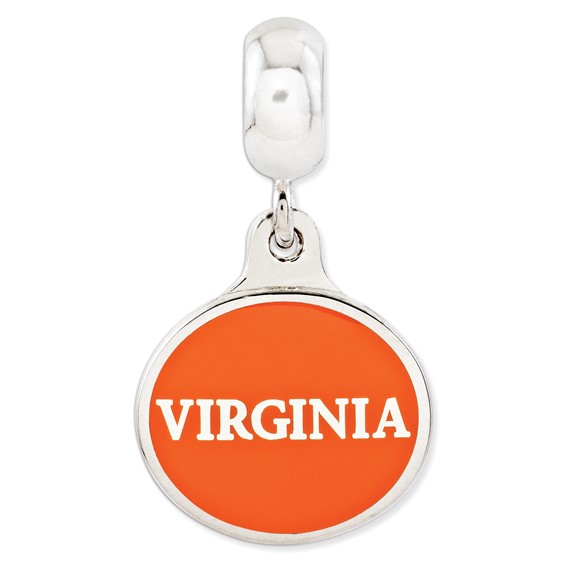 Sterling Silver University of Virginia Reversible Dangle Bead