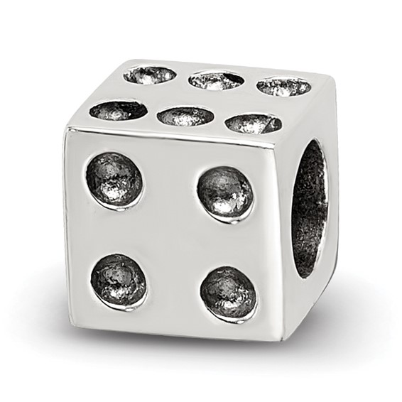 Sterling Silver Reflections Dice Bead