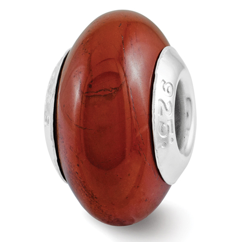 Sterling Silver Reflections Red Jasper Bead