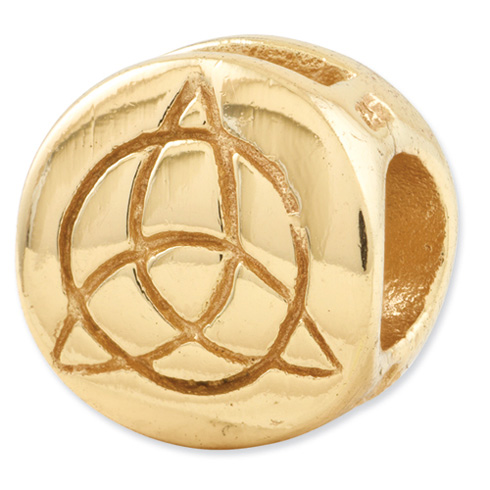 Sterling Silver Gold-plated Reflections Celtic Trinity Bead