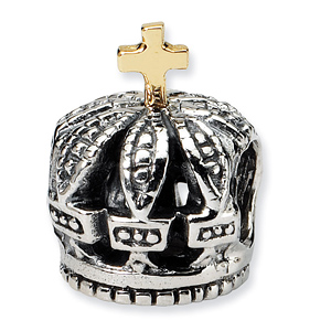 Sterling Silver & 14kt Gold Reflections Crown Bead
