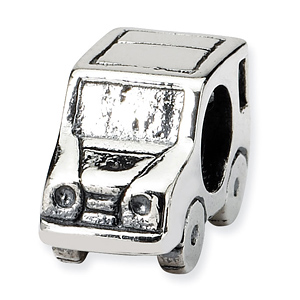 Sterling Silver Reflections Car Bead with Antiqued Finish
