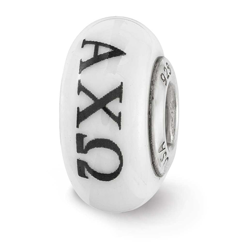 Sterling Silver Reflections Hand Painted Alpha Chi Omega Glass Bead