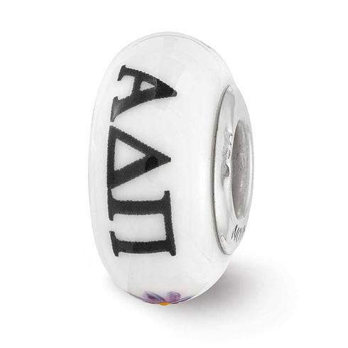 Sterling Silver Reflections Hand Painted Alpha Delta Pi Glass Bead