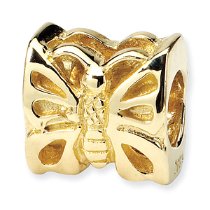 14k Reflections Butterfly Bead