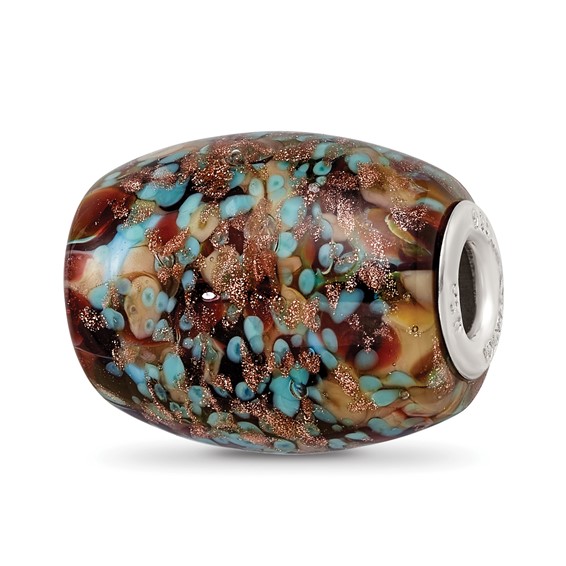 Sterling Silver Reflections Multi-color Glitter Desert Sunset Bead
