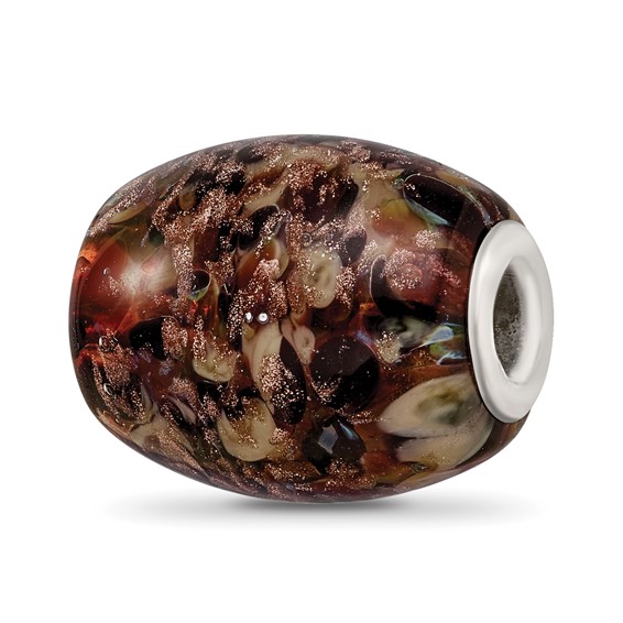 Sterling Silver Reflections Multi-color Glitter Kalico Kitty Bead