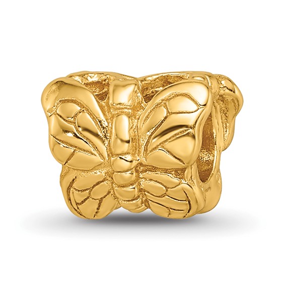 Sterling Silver Gold-plated Reflections Butterfly Bead